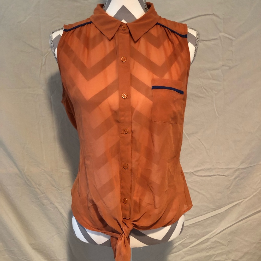 Rockabilly Rust and Blue Button Down